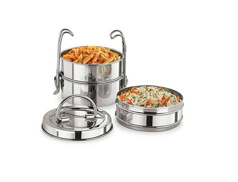 Zmatoo Stainless Steel 2 Tier Indian Lunch Box/Staight Tiffin 